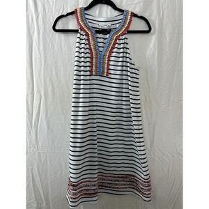 THML Anthropology V-Neck Embroidered Sleeveless Shift Dress Tunic Size M Boho